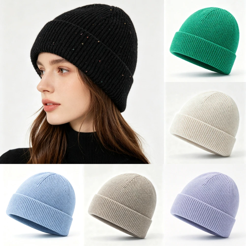 Beanie Cuffed Knit - Nieuwe gebreide muts met opgestikte rand