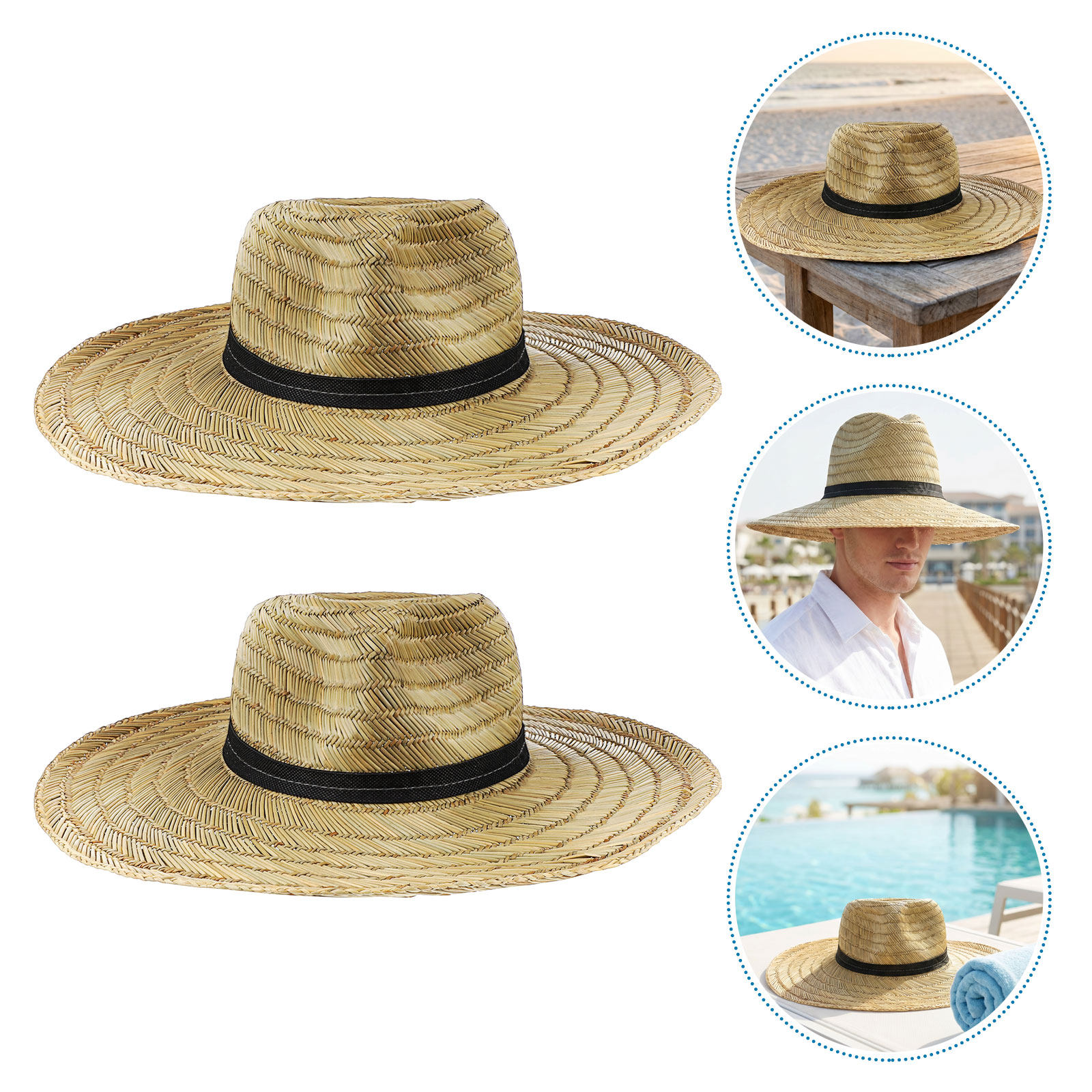 2 stuks brede strohoeden voor  - Cowboy Hat Straw recensie en prijs